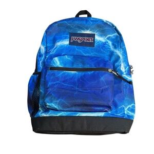 JanSport Cross Town Plus 17" Backpack Electric Bolts Blue White